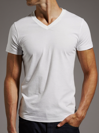Essential V-Neck Tee — White