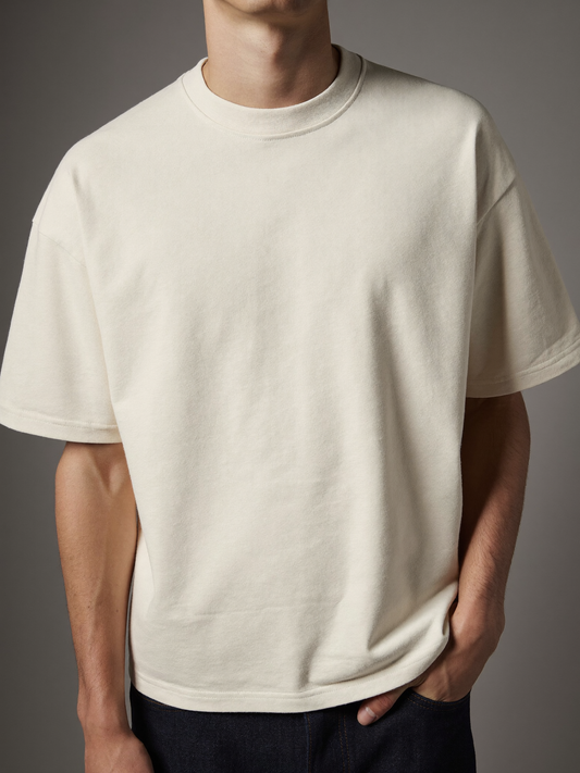 Heavyweight Boxy Tee — Bone