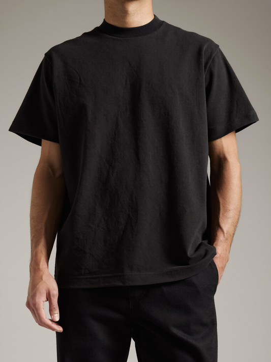 Heavyweight Boxy Tee — Black