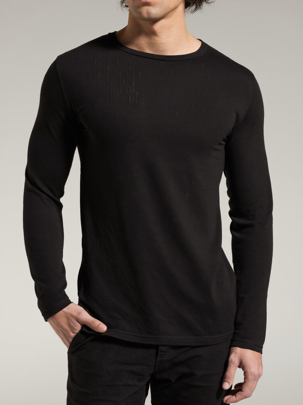 Long Sleeve Crew — Black