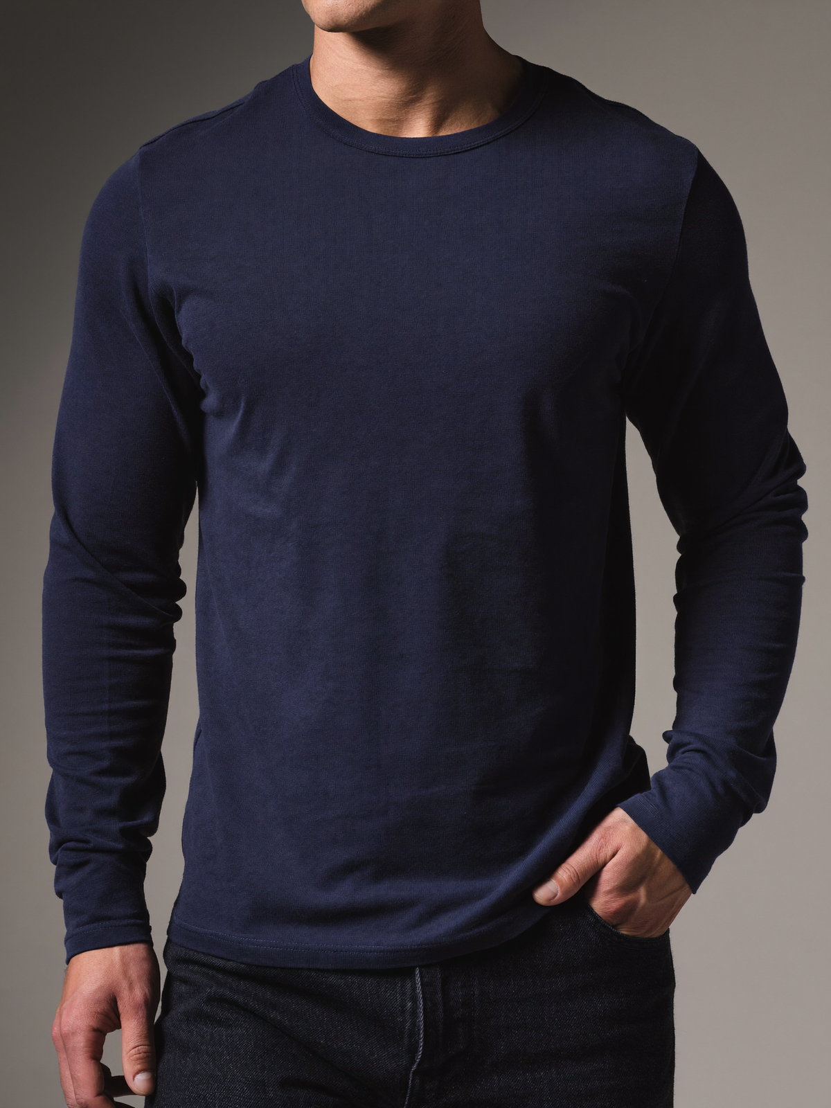 Long Sleeve Crew — Navy