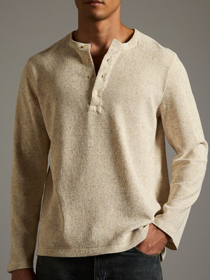 Long Sleeve Henley — Oatmeal