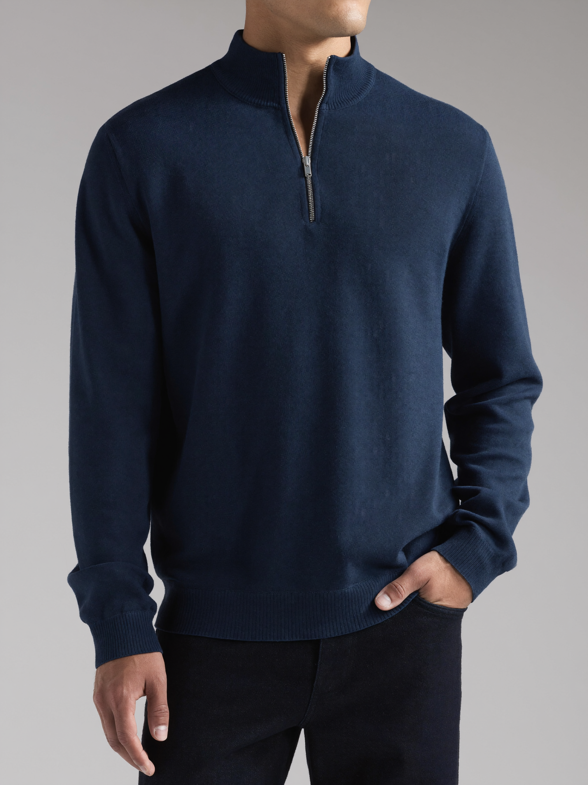 Quarter-Zip Pullover — Navy