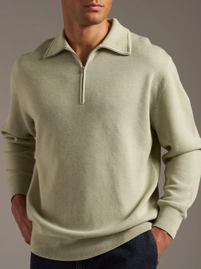 Quarter-Zip Pullover — Stone