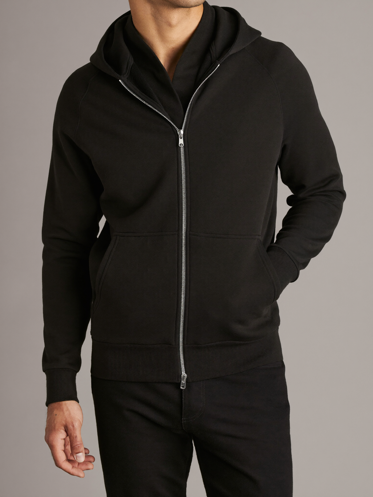 Full-Zip Hoodie — Black