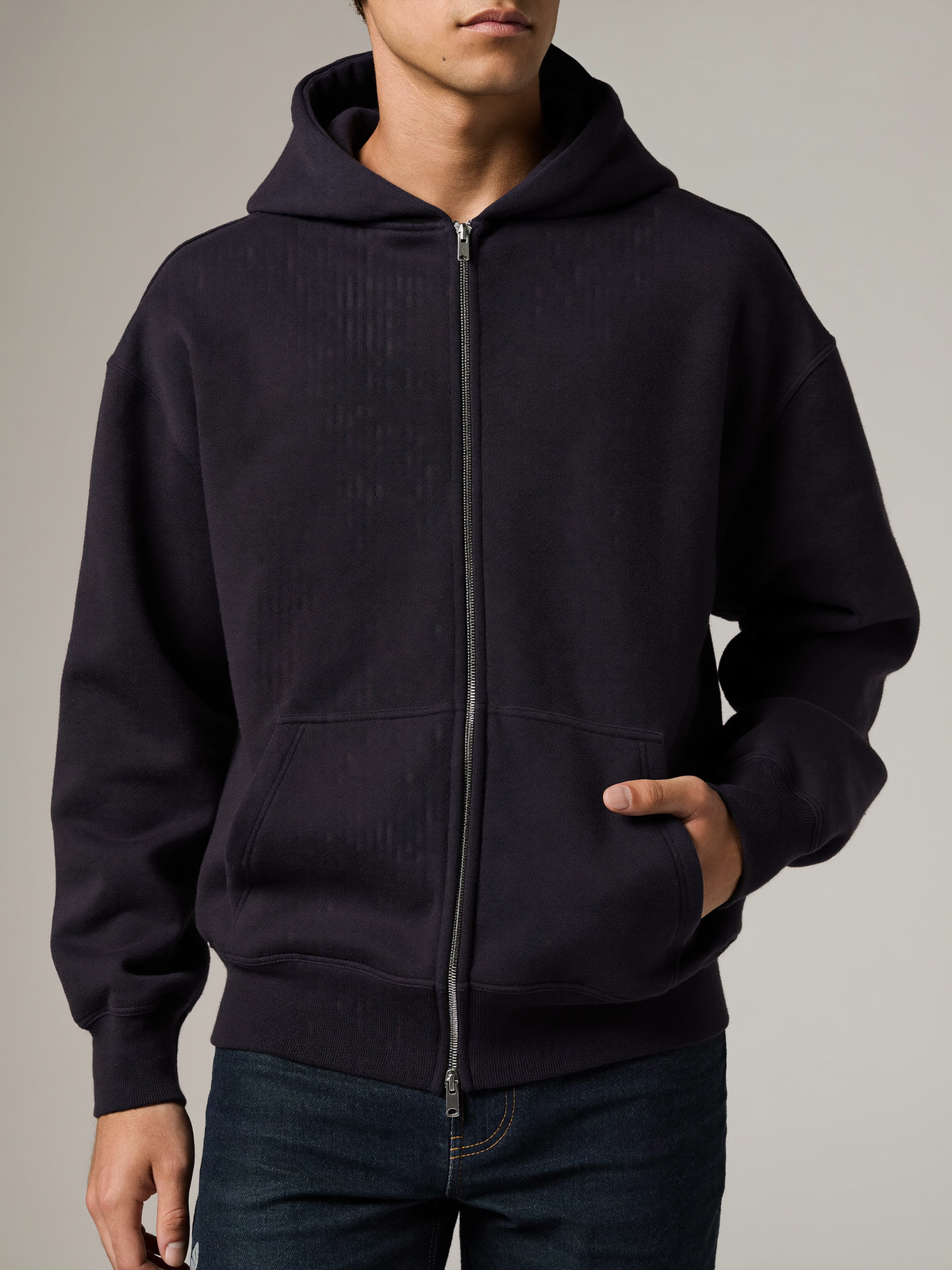 Full-Zip Hoodie — Navy
